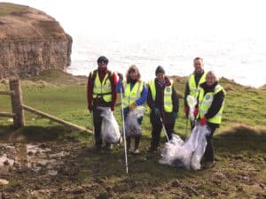 Love Langton above Dancing Ledge doing their bit for the Great British Spring Clean 2017.